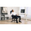 Chaise de bureau de massage à haut dossier avec 6 points de vibration, chaise d'ordinateur inclinable en cuir de polyuréthane, chaise de bureau ergonomique avec repose-pieds à hauteur réglable et télécommande, rose