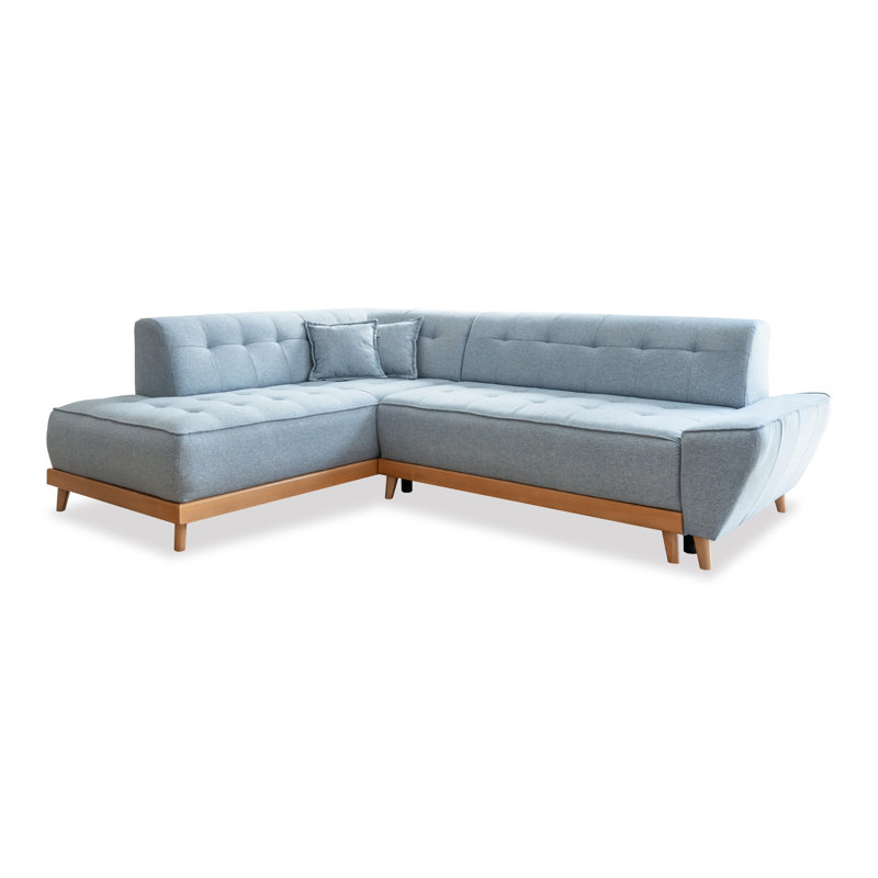 Dazzling Daisy Corner Sofa Bed, Light Blue, Left Hand Facing