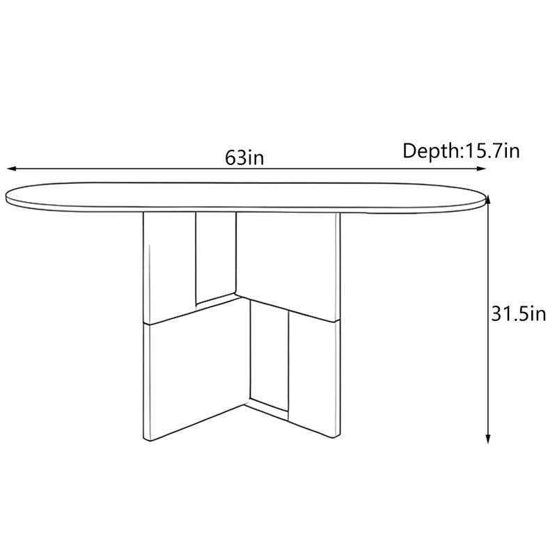 Console de hall d'entrée moderne et minimaliste, H 31,5 po x l 63 po x P 15,7 po, Noir, noir, noir, noir