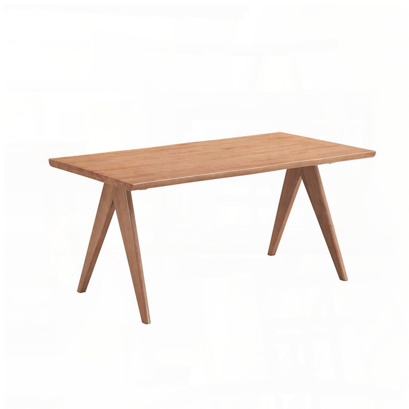 Natural Finish Mid-Century Modern Rectangular Dining Table