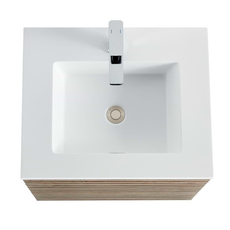 Gibson 48" Wall Mounted Single Bathroom Vanity with Top, White, 24"