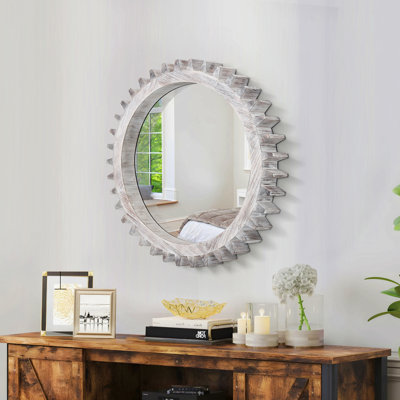 Miroir décoratif en forme de meuble à suspendre 42 po x 42 po Vintage