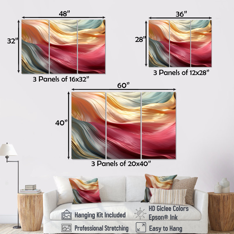 Ensemble de salon Walls, Toile tendue, H 40 po x l 60 po x P 1 po
