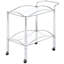 Chariot-bar rectangulaire en métal avec 2 tablettes en verre, apportant un style contemporain à la salle à manger, chariot facile à déplacer avec tablette, idéal pour l'organisation de la pièce, conception mobile lisse