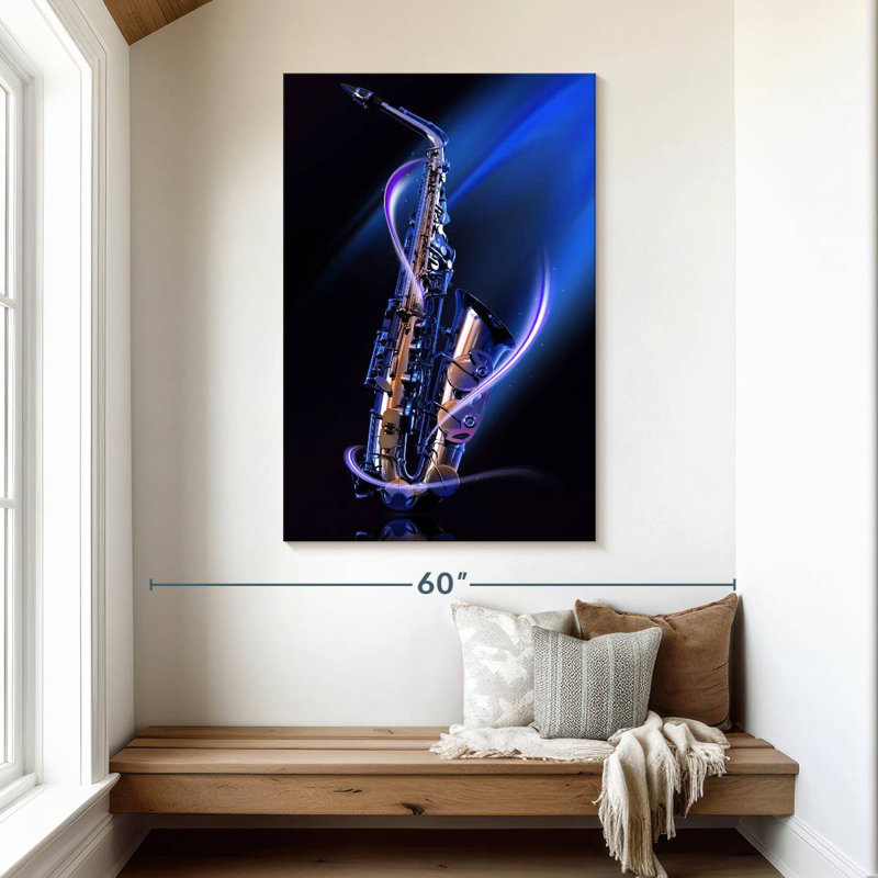 Saxophone lumineux Abarca, H 48 po x l 32 po