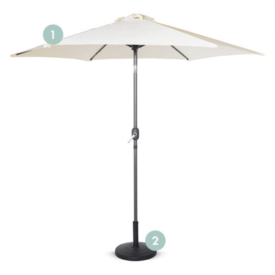 270 cm W X 270 cm D Hexagonal Tilt Market Parasol with Crank Lift