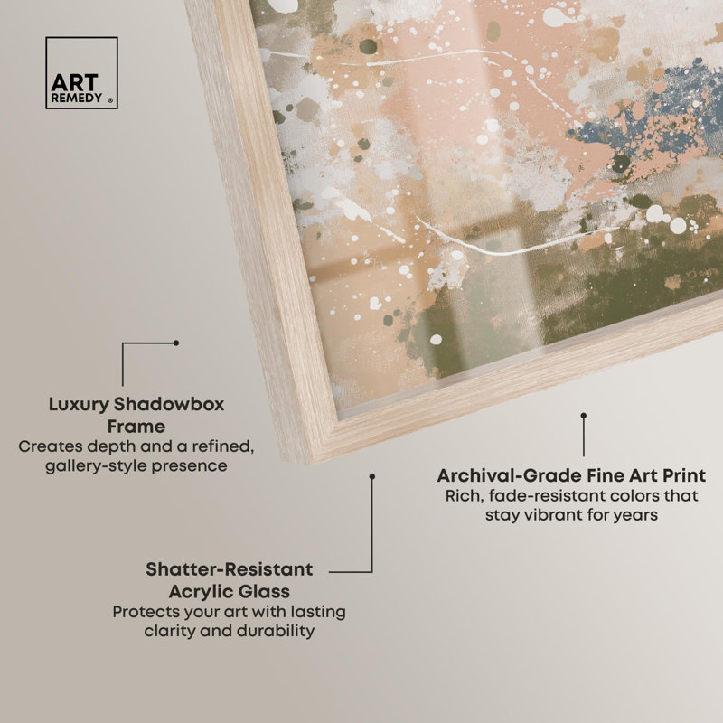 «Splatter Effect II», reproduction d'art abstrait par Art Remedy, H 21 po x l 21 po, Crème, crème