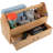 Kings County Tools Wood Tool Box - Wooden Caddy Organizer with Handle and Drawer for Crafts or Tool Storage - Art Supply Storage Organizer Toolbox - Wooden Craft Tool Box