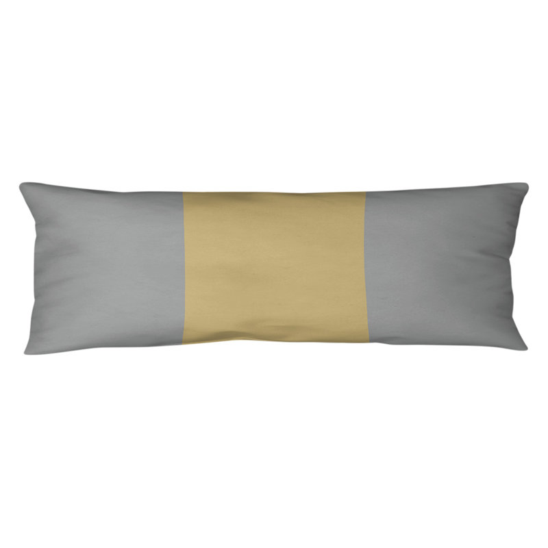 Abel Polyester Medium Pillow, Gray/Gold/Gray