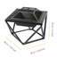 Teamson 60cm Wood Burning Fire Pit with Spark Screen, Fire Poker, Cooking Grate, Square Steel Fire Bowl for Patio & Garden