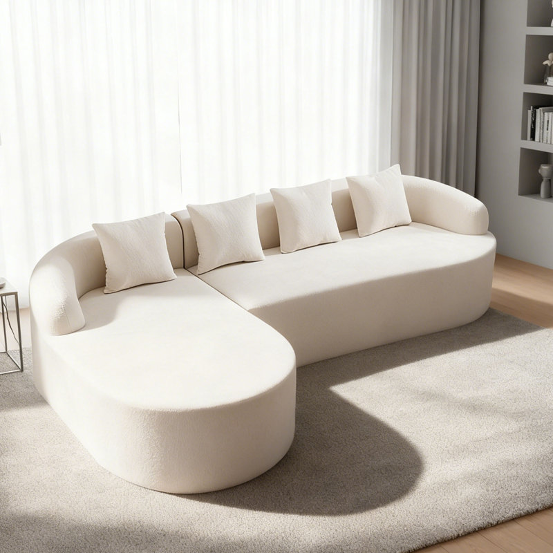 Canapé modulaire Curved Cloud, Beige Chenille