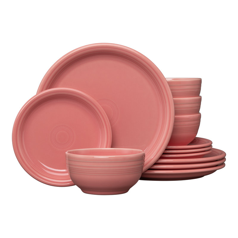 Retro Ceramic Fluted Salad Plate Set for 4