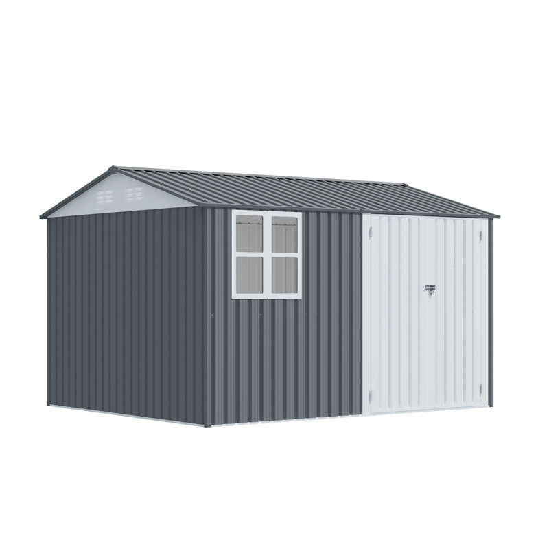 Remise de rangement en métal, H 75,8 po x l 119 po x P 94 po