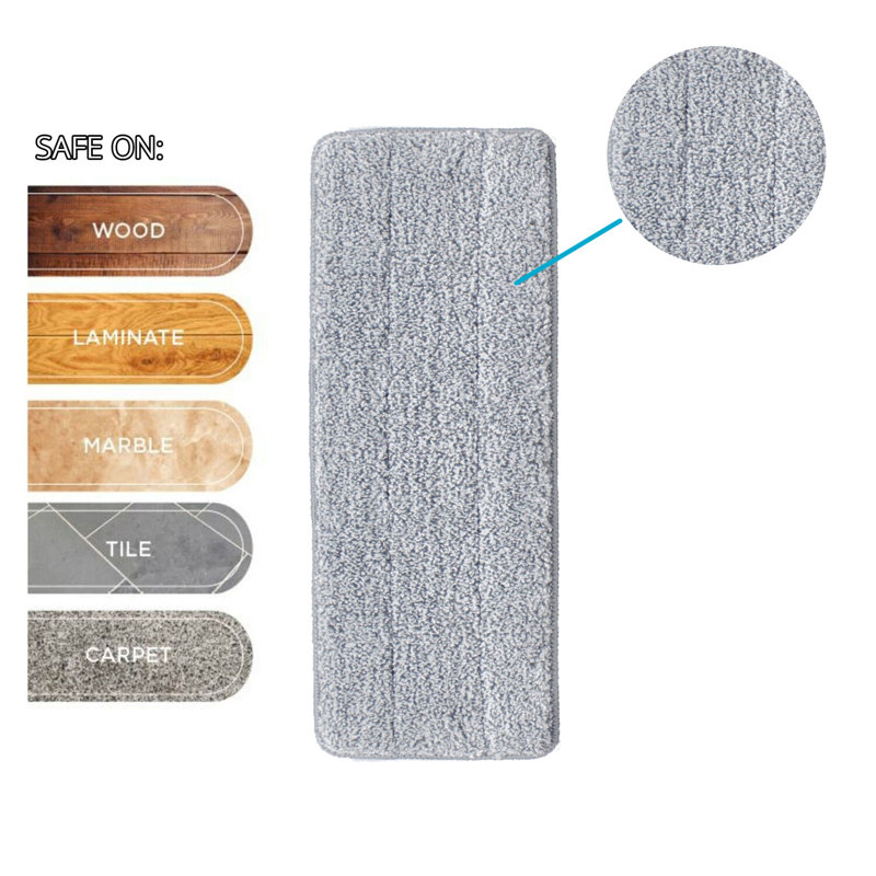 Gray Machine-Washable Spin Mop Pad Replacements, 2-Pack