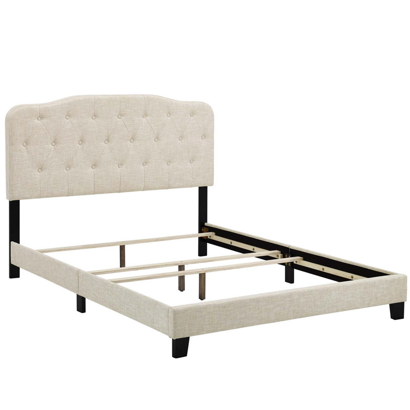 Amelia Upholstered Fabric Bed by Modway, Full / Double, Beige