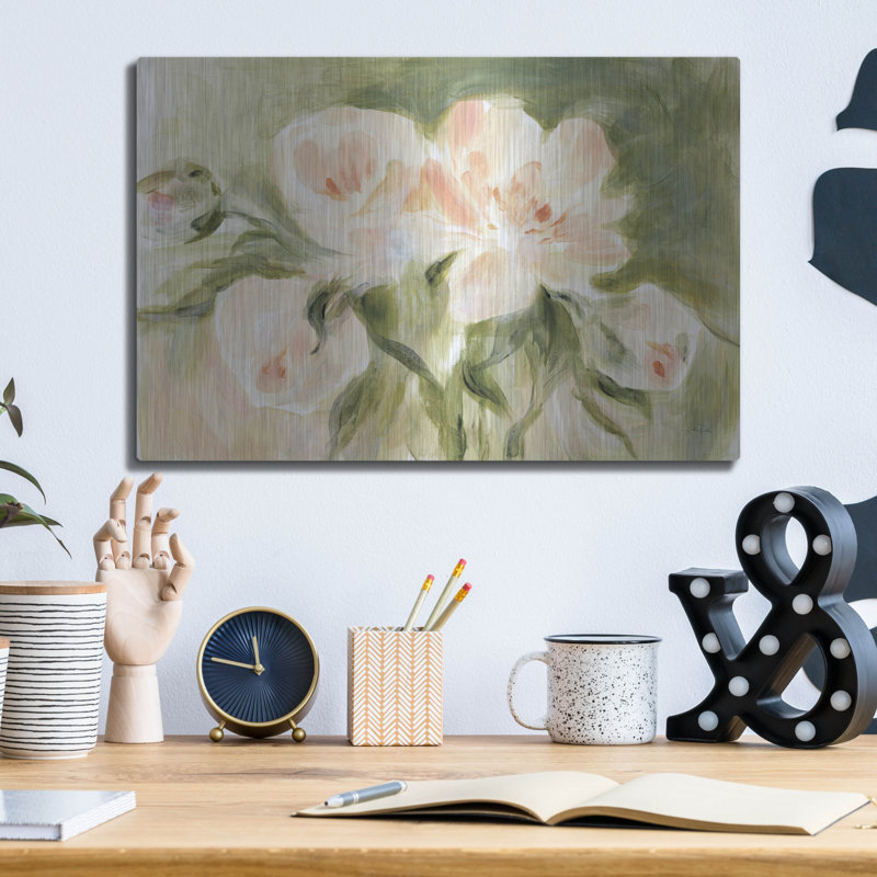 «Bouquet d'après-midi» par Katrina Pete, art mural en métal, 16 po x 12 po