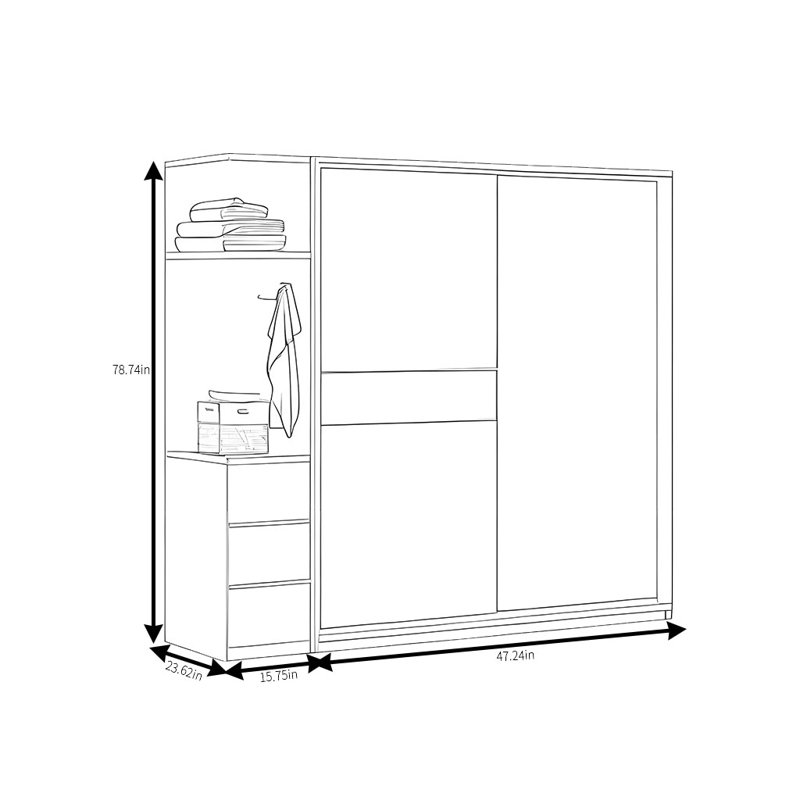 Matchett, H 78,74 po x l 62,99 po x P 23,62 po