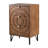 19"W Walnut Concentric Circle Geometric 3-Drawer Nightstand