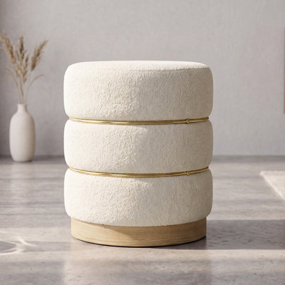 39.5 cm W Boucle Round Ottoman