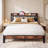 Upholstered Bed Frame with Storage Headboard and Charging Station, Solid and Stable, Noise Free, No Box Spring Needed, Easy Assembly-1518619328