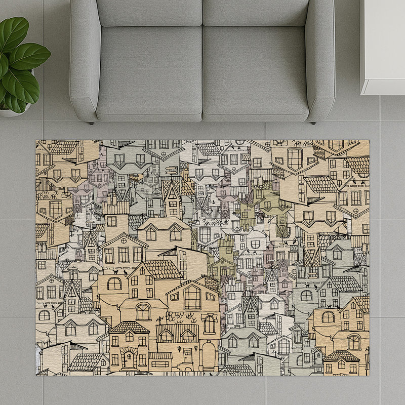 Geometric Area Rug, Runner 70 x 140 cm