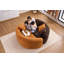 Canapé modulaire courbé en S en chenille: double profondeur (21,3 po et 26,8 po), orange, sans assemblage, compact pour les petits espaces, 400 lb, L 66,9 po-1034082528