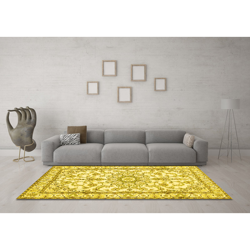 Matalynn Washable Oriental Indoor Rug, Square 6'