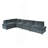 115.5" Modular Deep Grey Sectional Sofa With Durable Polyester Upholstery