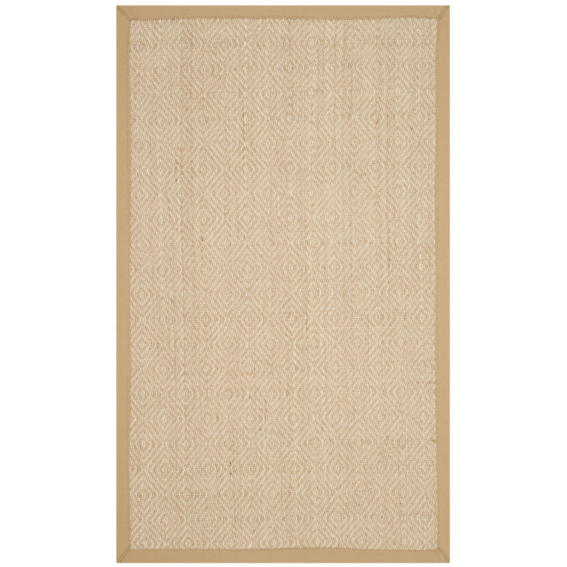 Tapis naturel / beige en jute / sisal à motif géométrique Freels, Rectangulaire 3 pi x 5 pi