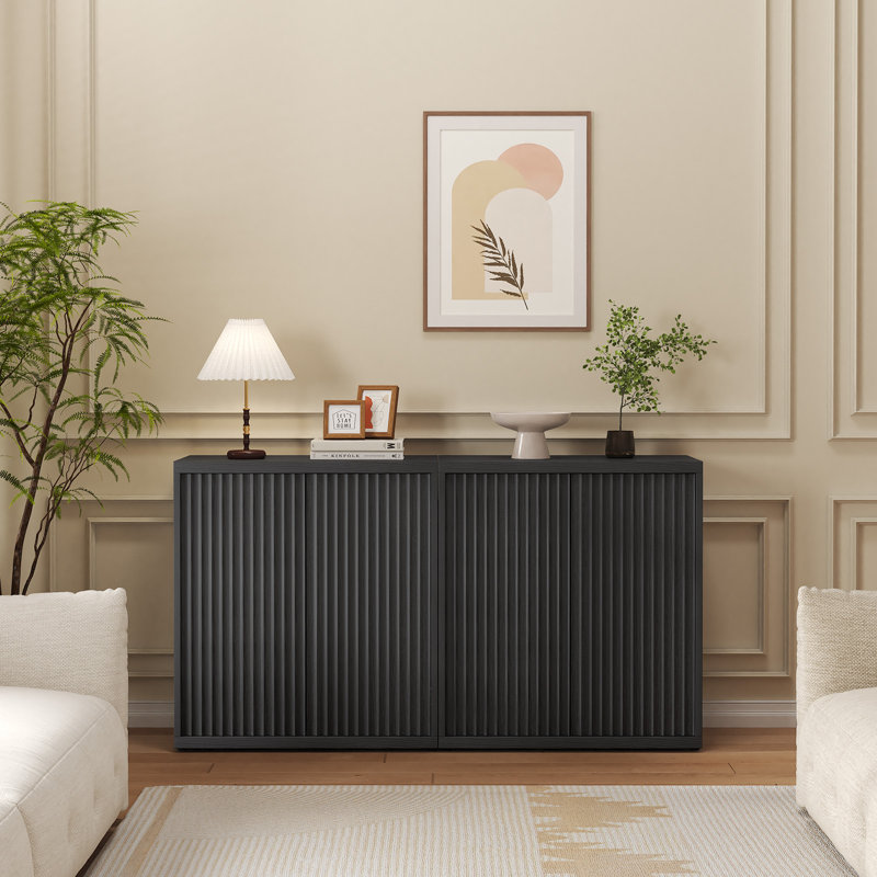 Armoire de rangement avec portes et tablettes Aguilera, Noir