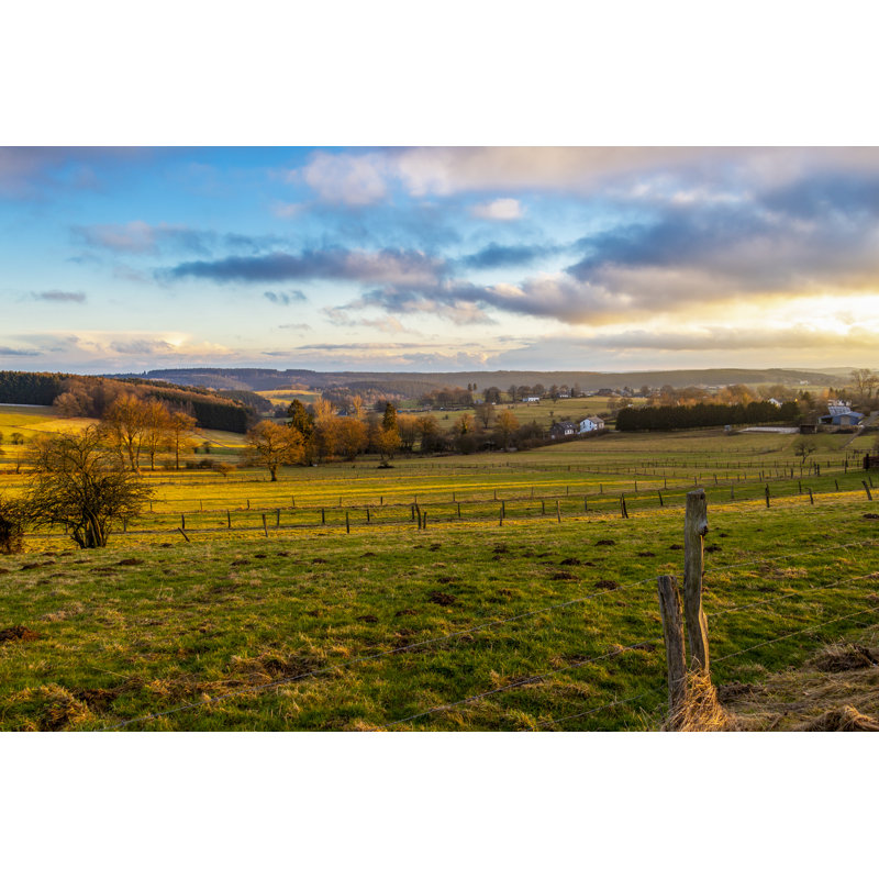 Belgian Agricultural Landscape by Stanislava Karagyozova - Wrapped Canvas Print, 30cm H x 46cm W