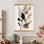 Arrangement botanique abstrait, volute suspendue, art mural 16 x 24, cintre encastré