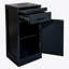 Armoire à vin modulaire de 28 bouteilles avec un design élégant et une finition en mélamine durable pour un rangement efficace du vin.