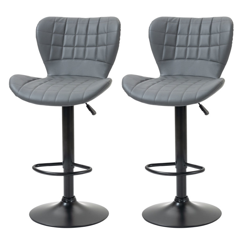 Beatrize Upholstered Adjustable Height Bar Stool with Steel Frame