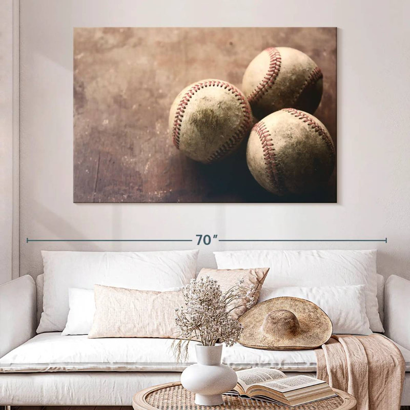 Trio de baseball Sireci, H 34 po x l 51 po