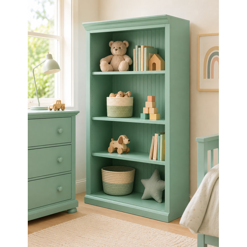 Sherita Bookcase, Aquamarine, (3 Shelves) 60” H x 32” W x 14.25” D