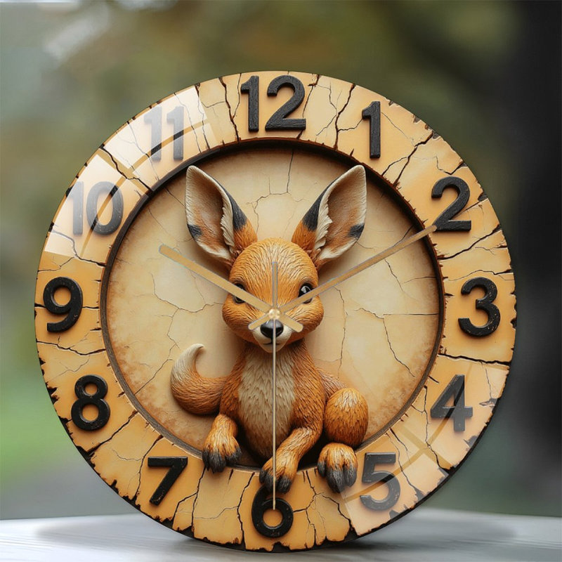Horloge murale mignonne Fox