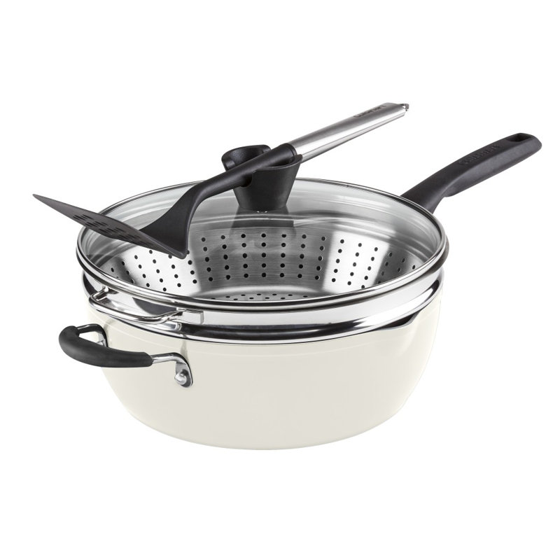 Ensemble 4 pièces de casseroles préférées Cuisinart (poêle multi-usages de 4,5 pte avec couvercle, cuiseur à vapeur, tourneur à fentes)