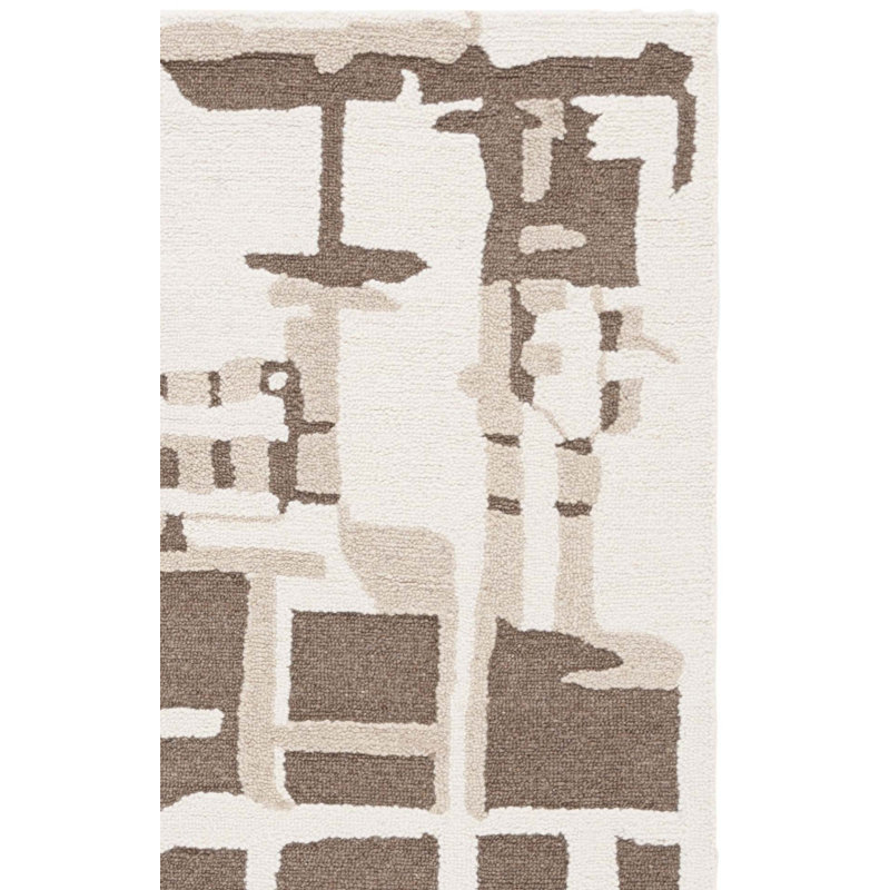 Ebony 815 Hand Tufted Wool & Cotton Abstract Rug, Rectangle 4' x 6'