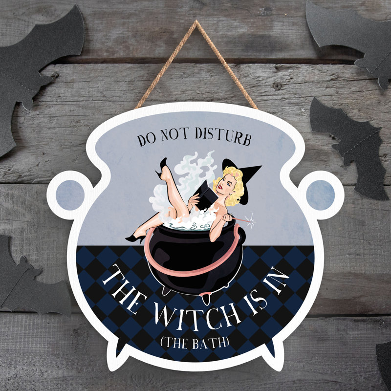 Do Not Disturb Witch Humour Wooden Cauldron Plaque Wall Décor