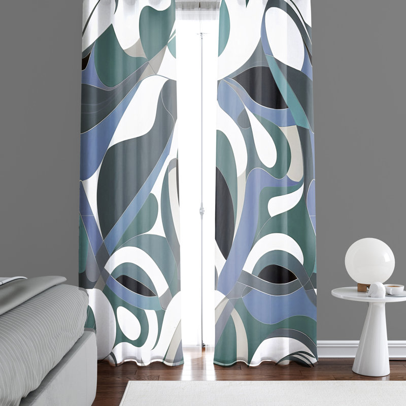Paire de rideaux semi-transparents en polyester, L 20 po x L 82 po