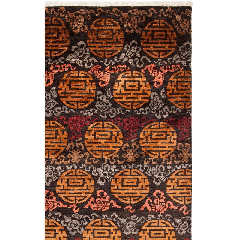 Tapis ikat en laine noué à la main Yassin, Rectangle 8 pi x 10 pi
