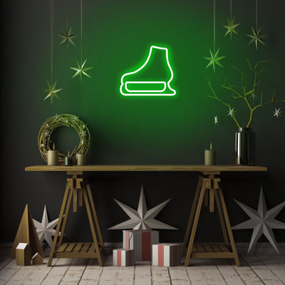 Bande d'éclairage flexible DEL néon, vert, 9,8 x 8,7 x 0,8 pouces | IP67 imperméable, 570 lumens, 3200K | Système de suspension mural 12 V DC | Écoénergétique, parfait pour la décoration intérieure et les projets créatifs