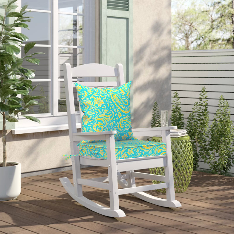 Ensemble de coussins de siège d'extérieur 24 po x 24 po x 3 po ， Coussins de patio pour chaises, canapés et fauteuils, Flower