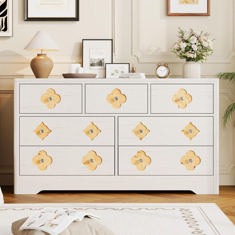 Commode à tiroirs pour chambre à coucher, commode large, commode, commode en bois avec armoire de rangement pour vêtements