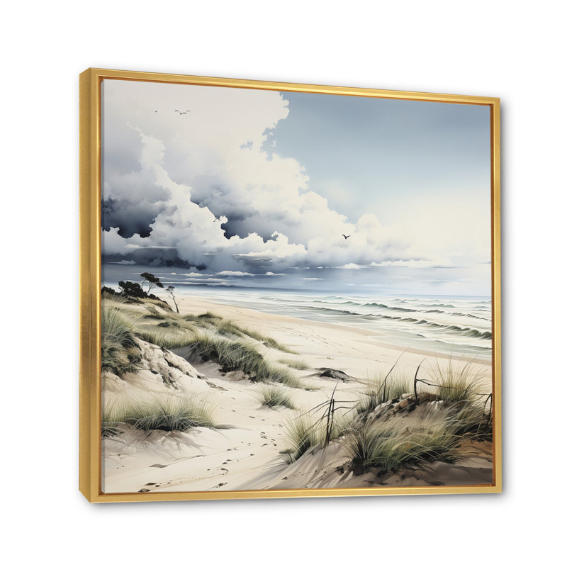 Photo de plage Dune Dreams III, H 36 po x l 36 po x P 1,5 po, Cadre flottant doré