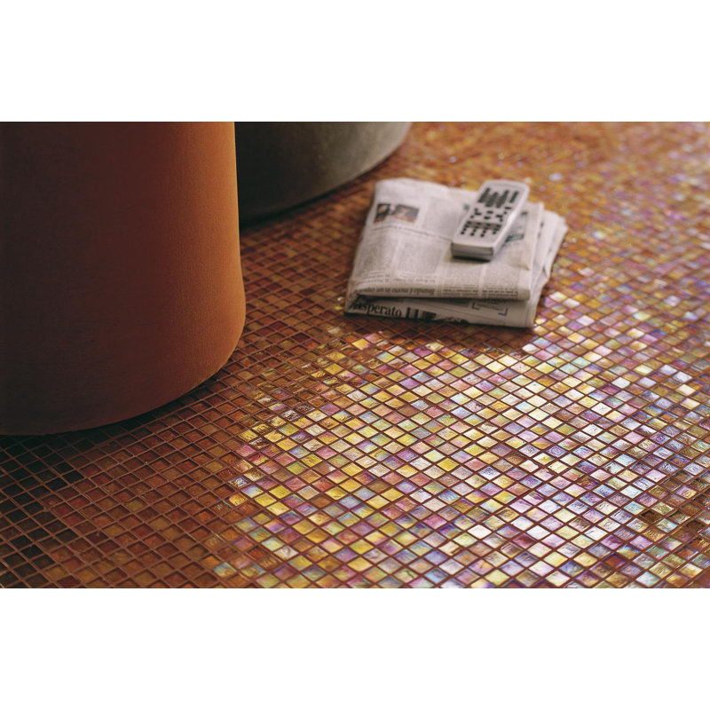 Tangerine 5/8" x 5/8" Glimmer Glass Mosaic