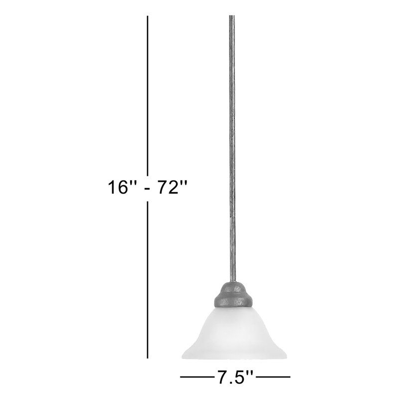 Luminaire suspendu en forme de cloche à 1 lumière Dunwich, Bronze marbré