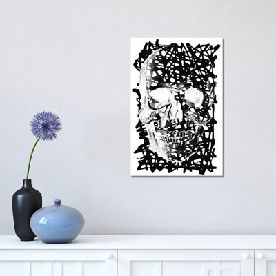 Black Splatter Skull - Wrapped Canvas Print