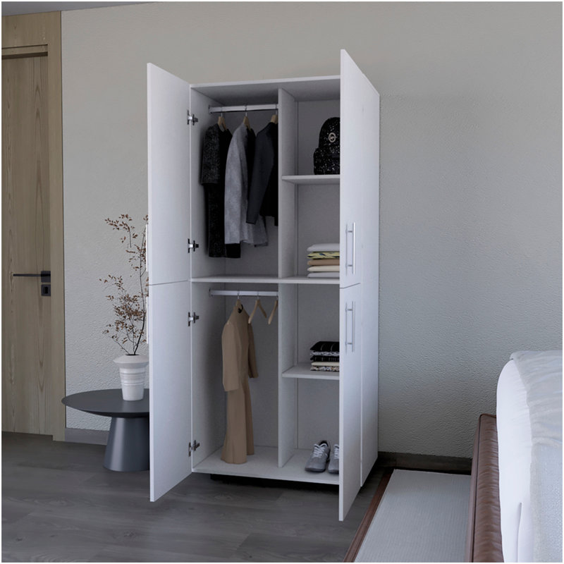 Armoire Moscow, chambre à coucher, blanc, Blanc